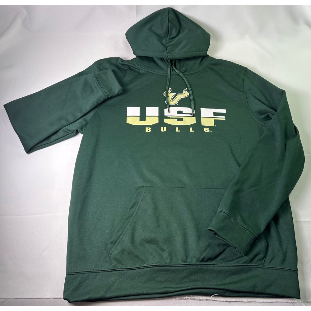 USF Bulls Colosseum Mens Hoodie Sweatshirt Pullover Green Size Large Tampa FL